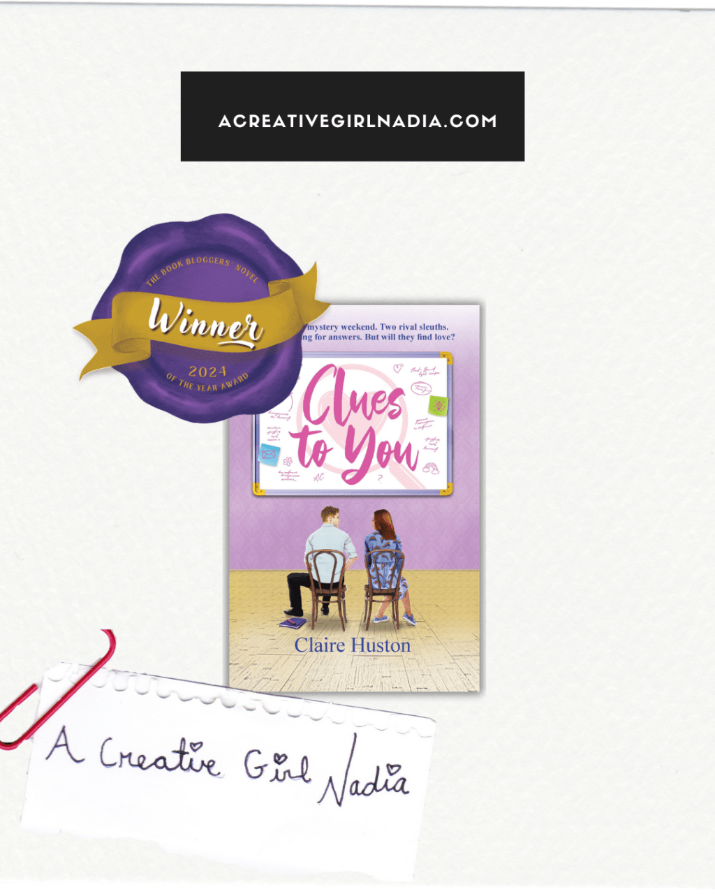 BBNYA 2024 Winner Blog Tour Spotlight: Clues To You by Claire&nbsp;Huston